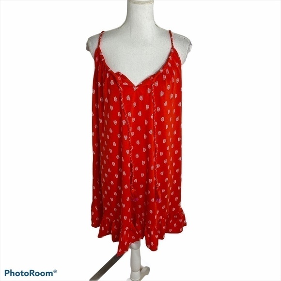Boden Feather Print Slip Dress NWT Red Women’s 16 - Picture 2 of 10